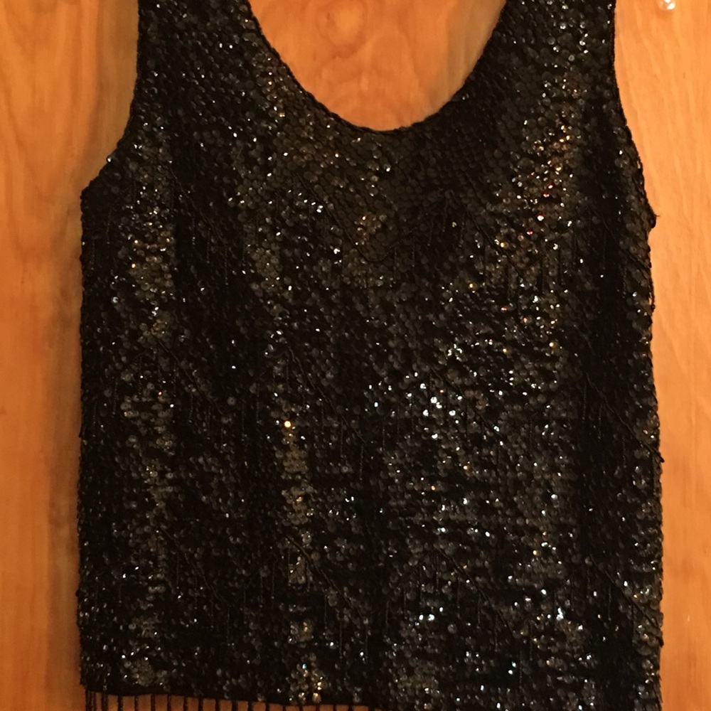 Black sequin top, worn once